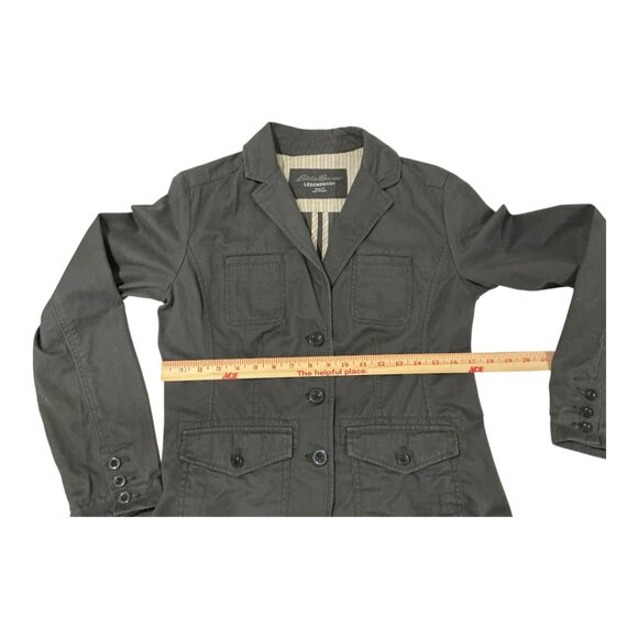 Eddie Bauer Women's Utility Jacket, Size 4, Charcoal Black Multi-Flap Pockets - Picture 7 of 16